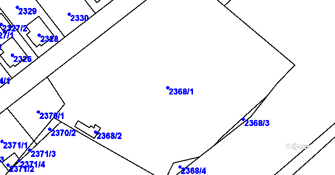 Parcela st. 2368/1 v KÚ Radotín, Katastrální mapa