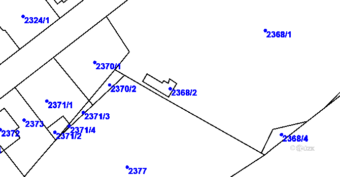 Parcela st. 2368/2 v KÚ Radotín, Katastrální mapa