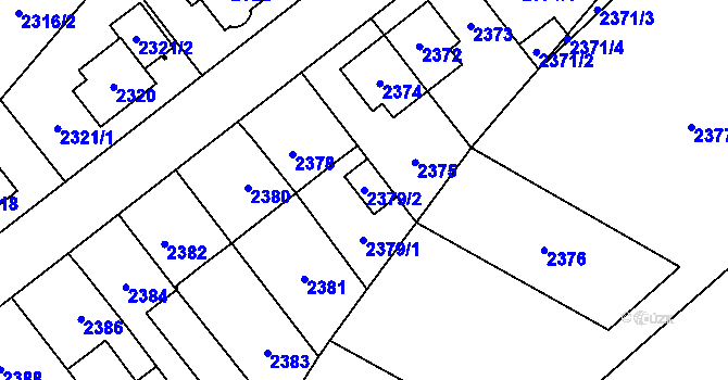 Parcela st. 2379/2 v KÚ Radotín, Katastrální mapa