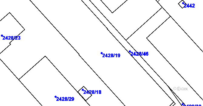 Parcela st. 2428/19 v KÚ Radotín, Katastrální mapa