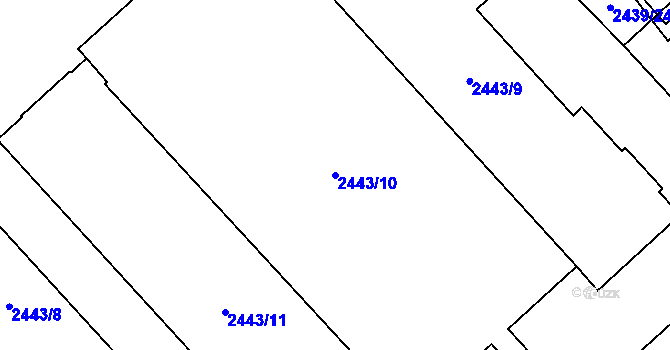 Parcela st. 2443/10 v KÚ Radotín, Katastrální mapa