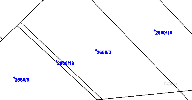Parcela st. 2660/3 v KÚ Radotín, Katastrální mapa