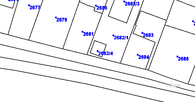 Parcela st. 2682/4 v KÚ Radotín, Katastrální mapa