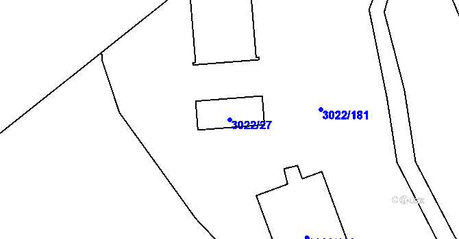 Parcela st. 3022/27 v KÚ Radotín, Katastrální mapa