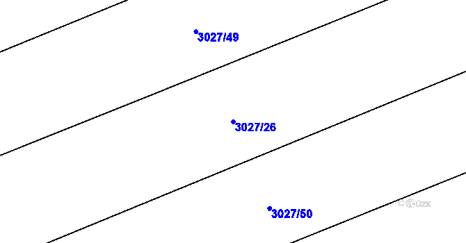 Parcela st. 3027/26 v KÚ Radotín, Katastrální mapa