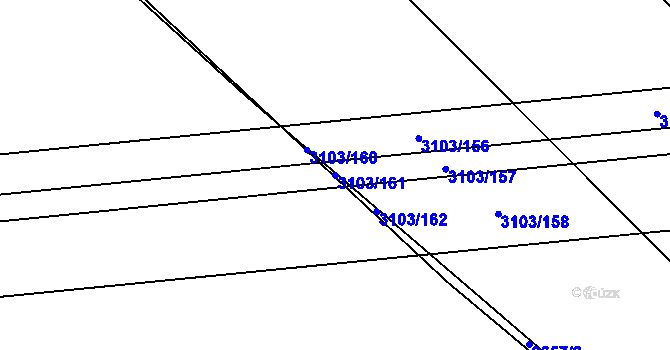 Parcela st. 3103/161 v KÚ Radotín, Katastrální mapa