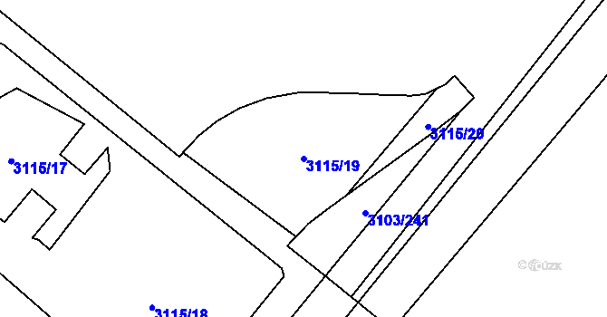Parcela st. 3115/19 v KÚ Radotín, Katastrální mapa