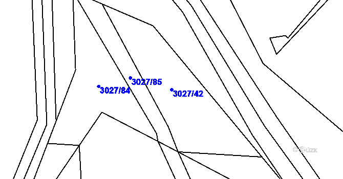 Parcela st. 3027/42 v KÚ Radotín, Katastrální mapa