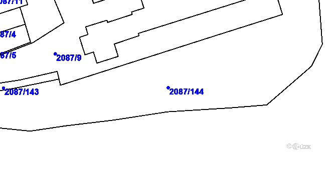 Parcela st. 2087/144 v KÚ Radotín, Katastrální mapa