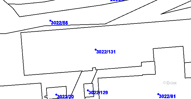 Parcela st. 3022/131 v KÚ Radotín, Katastrální mapa
