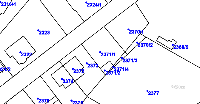 Parcela st. 2371/1 v KÚ Radotín, Katastrální mapa
