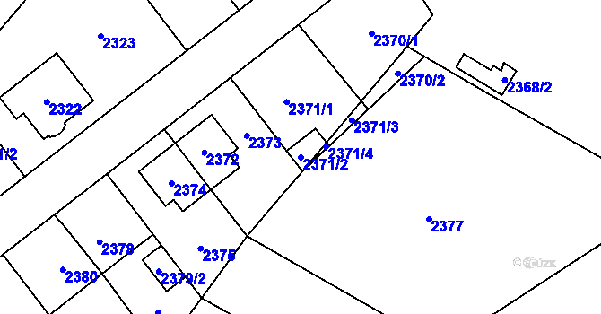 Parcela st. 2371/2 v KÚ Radotín, Katastrální mapa