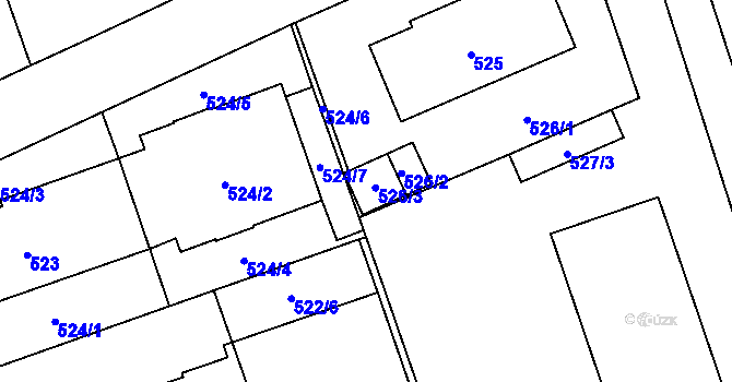 Parcela st. 526/4 v KÚ Radotín, Katastrální mapa