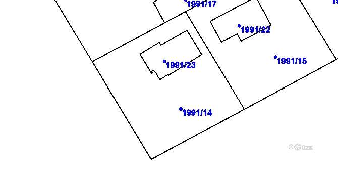 Parcela st. 1991/14 v KÚ Radotín, Katastrální mapa