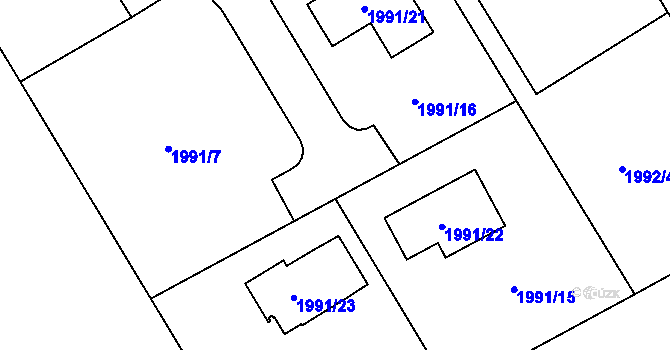 Parcela st. 1991/17 v KÚ Radotín, Katastrální mapa