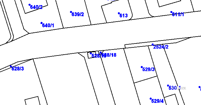 Parcela st. 528/18 v KÚ Radotín, Katastrální mapa