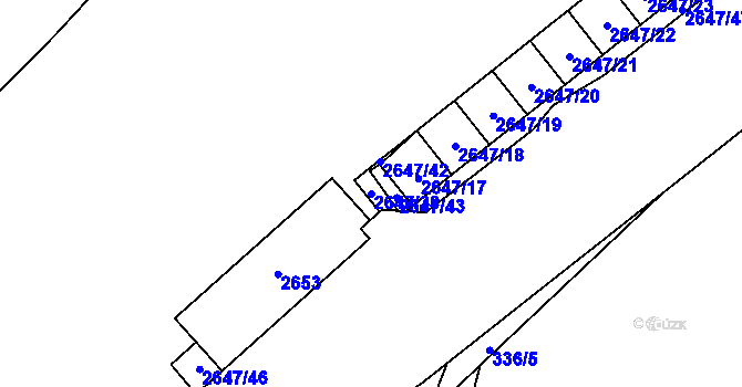 Parcela st. 2647/38 v KÚ Radotín, Katastrální mapa