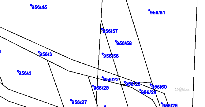 Parcela st. 956/56 v KÚ Radouň u Štětí, Katastrální mapa