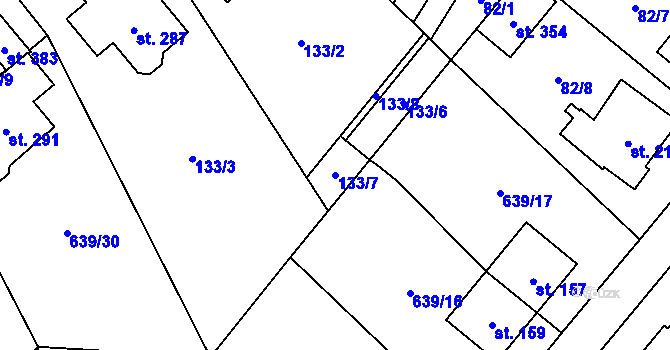 Parcela st. 133/7 v KÚ Radouňka, Katastrální mapa