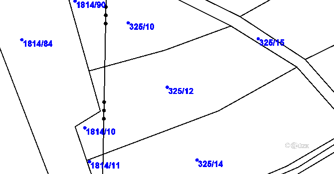Parcela st. 325/12 v KÚ Radouš, Katastrální mapa