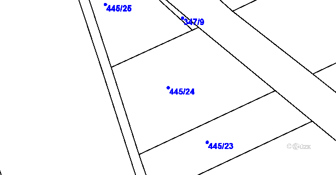 Parcela st. 445/24 v KÚ Radouš, Katastrální mapa