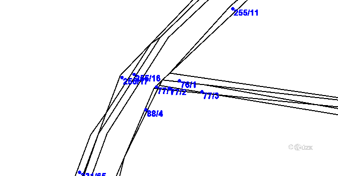 Parcela st. 77/2 v KÚ Radovesnice I, Katastrální mapa