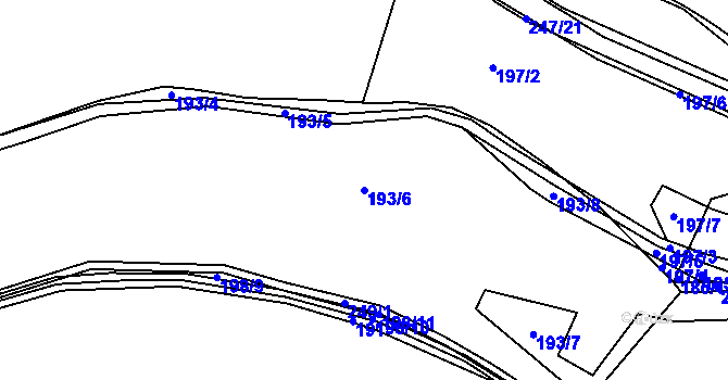 Parcela st. 193/6 v KÚ Radovesnice I, Katastrální mapa