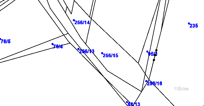 Parcela st. 256/15 v KÚ Radovesnice I, Katastrální mapa