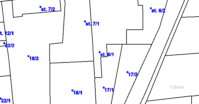 Parcela st. 6/1 v KÚ Zibohlavy, Katastrální mapa