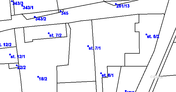 Parcela st. 7/1 v KÚ Zibohlavy, Katastrální mapa