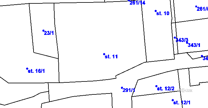Parcela st. 11 v KÚ Zibohlavy, Katastrální mapa