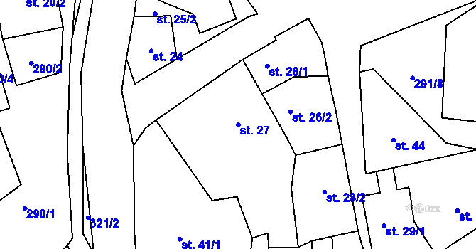Parcela st. 27 v KÚ Zibohlavy, Katastrální mapa