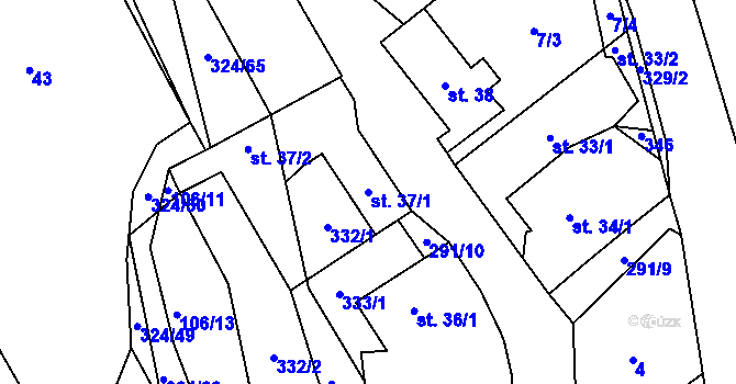 Parcela st. 37/1 v KÚ Zibohlavy, Katastrální mapa