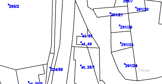 Parcela st. 48 v KÚ Zibohlavy, Katastrální mapa