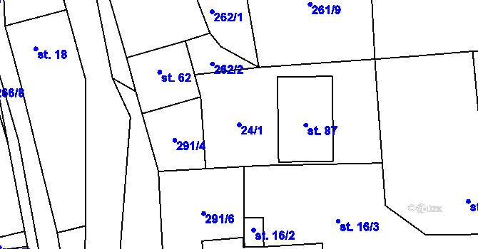 Parcela st. 24/1 v KÚ Zibohlavy, Katastrální mapa