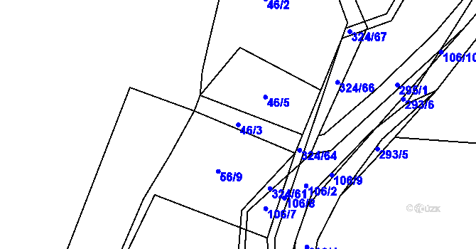 Parcela st. 46/3 v KÚ Zibohlavy, Katastrální mapa