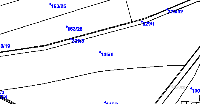 Parcela st. 145/1 v KÚ Zibohlavy, Katastrální mapa