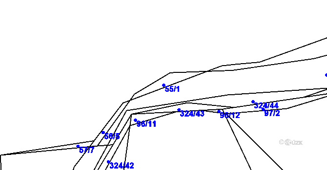 Parcela st. 55/1 v KÚ Zibohlavy, Katastrální mapa