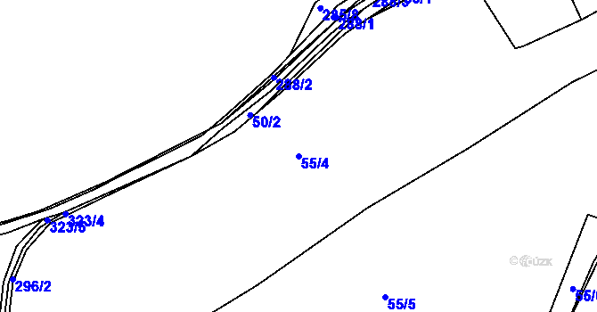 Parcela st. 55/4 v KÚ Zibohlavy, Katastrální mapa