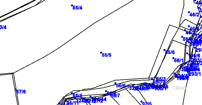Parcela st. 55/5 v KÚ Zibohlavy, Katastrální mapa