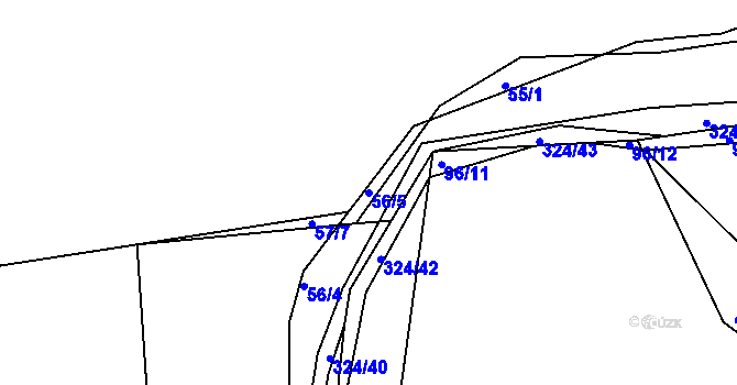 Parcela st. 56/5 v KÚ Zibohlavy, Katastrální mapa