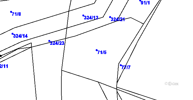 Parcela st. 71/5 v KÚ Zibohlavy, Katastrální mapa