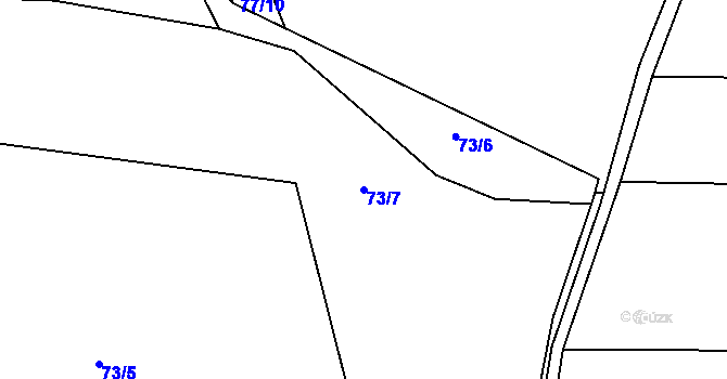 Parcela st. 73/7 v KÚ Zibohlavy, Katastrální mapa