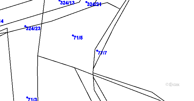 Parcela st. 77/7 v KÚ Zibohlavy, Katastrální mapa