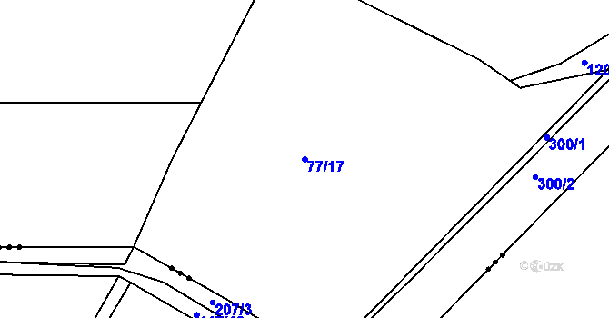 Parcela st. 77/17 v KÚ Zibohlavy, Katastrální mapa