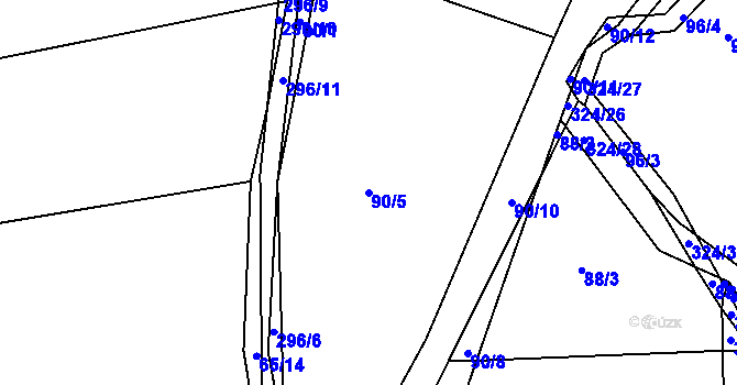 Parcela st. 90/5 v KÚ Zibohlavy, Katastrální mapa