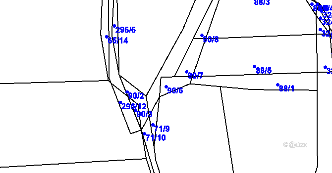 Parcela st. 90/6 v KÚ Zibohlavy, Katastrální mapa