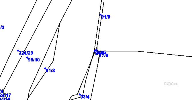 Parcela st. 93/5 v KÚ Zibohlavy, Katastrální mapa