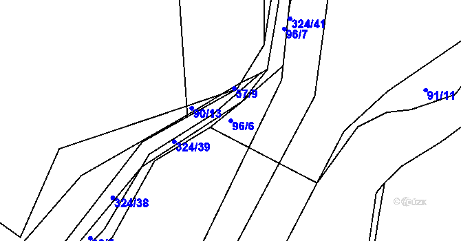 Parcela st. 96/6 v KÚ Zibohlavy, Katastrální mapa