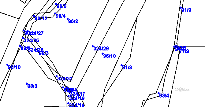 Parcela st. 96/10 v KÚ Zibohlavy, Katastrální mapa